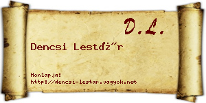 Dencsi Lestár névjegykártya